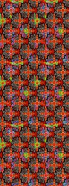 Kırmızı ve kahverengi renkte çiçekler. Raster illüstrasyonunda çiçek deseni çizimi.