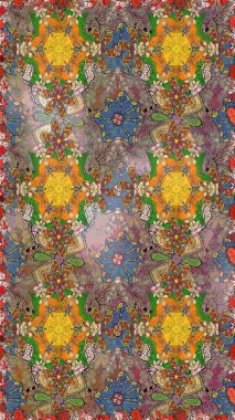 Kahverengi renklerde. Anti-stres için soyut örnek sayfası. Raster illüstrasyonu.