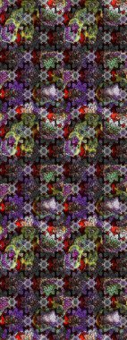 Tekrar eden çiçek arkaplanı, zarif gri ve siyah çiçek duvar kağıdı. Gri ve siyah renkler üzerine çiçek desenli çizimler, el yapımı papatyalar, papatyalar..