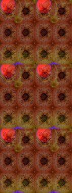 Renkli Yaz Temalı eskiz kalıbı. Kahverengi ve kırmızı renkte çiçekler. Çiçekli eskiz çizimi. Düz Çiçek Elementleri Tasarımı.