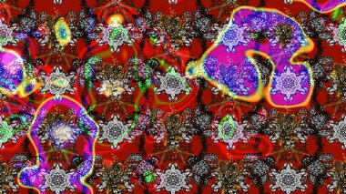 Üst manzara, yumuşak kırmızı ve kahverengi renk. Sevgililer günü ve tebrik kartı konsepti için şık bir davetiye. Manzaralı çiçek deseni. Çiçek kompozisyonu, el boyası, hassas şablon..