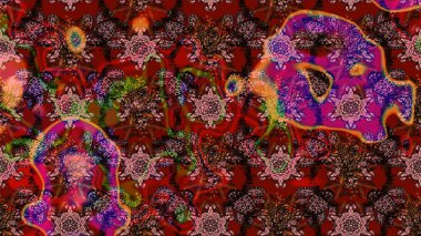 Renkli Bahar Teması eskiz kalıbı. Çocuk stili. Düz Çiçek Elementleri Tasarımı. Çiçekli çizim raster arkaplanı.