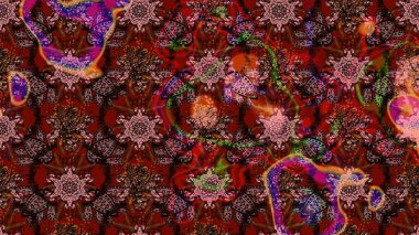 Tekstil ve kapak tasarımı için mükemmel. Kahverengi ve kırmızı renkte çiçekler. Elle çizilmiş sonbahar çiçeği deseni. Renkli kahverengi ve kırmızı çizim kalıpları. Doodle tarzı.