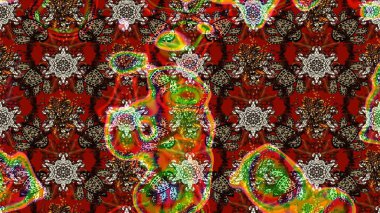 Kumaş, tekstil, duvar kağıdı baskısı için. Raster illüstrasyonu. Tomurcukları papatya çiçekleri olan sevimli bir çiçek deseni. Miles Fleur, süslü püslü bir süs. Eskiz geçmişi. Antika retro tarzı.