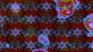 Yumuşak, bahar çiçekli arka plan. Kırmızı ve kahverengi renkte çiçekler. Raster çiçek desenli ve çiçekli..