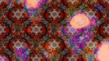 Düz Çiçek Elementleri Tasarımı. Renkli Yaz Temalı eskiz kalıbı. Güzel kumaş deseni. Raster illüstrasyonunda çiçek deseni çizimi.