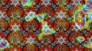 Kahverengi ve gri renkli çiçekler. Asya tekstil tarzında. Düz Çiçek Elementleri Tasarımı. Renkli Bahar Teması eskiz kalıbı. Çiçek desenli çizim. Raster illüstrasyonu.