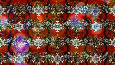 Küçük çiçekteki sevimli çiçek deseni. Kahverengi ve kırmızı renkte çiçekler.