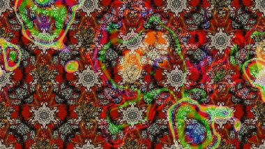 Raster illüstrasyonu. Ultraviyole kumaş deseni. Organik motif arka planı. Çizim deseni.