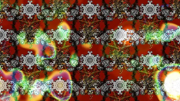 Raster illüstrasyonu. Çiçek süslemeli çizim deseni. Kahverengi ve gri renkte çiçekler.