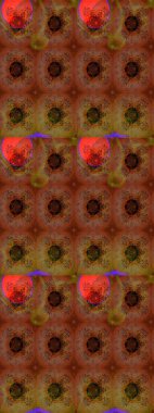 Renkli Yaz Temalı eskiz kalıbı. Kahverengi ve kırmızı renkte çiçekler. Çiçekli eskiz çizimi. Düz Çiçek Elementleri Tasarımı.