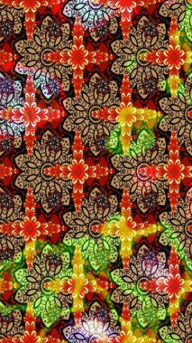 Renkli Bahar Teması eskiz kalıbı. Düz Çiçek Elementleri Tasarımı. Kırmızı ve siyah renkte çiçekler. Sevimli çiçek raster deseni.