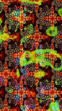 Siyah ve kahverengi renkte güzel çiçekler, suluboya desenli, duvar kağıdı, kart ya da kumaş için fayanslı eskizler. Raster..