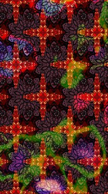 Kahverengi ve siyah renkli çiçekler. Raster illüstrasyonunda çiçek deseni çizimi.