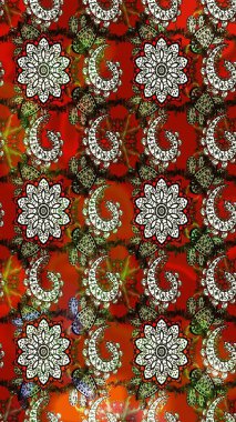 Kahverengi ve kırmızı renkte çiçekler. Raster düz çiçek çizim deseni. Tasarım hediye paketi, tebrik kartları, posterler ve afiş tasarımı.