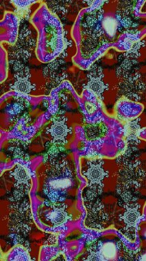 Nazik, yaz çiçekleri kahverengi ve gri renklerde. Çiçekli karalama şeklinde Raster çiçek deseni. Raster illüstrasyonu.