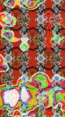 Kırmızı ve nötr renkte çiçekler. Renkli Bahar Teması çizim kalıbı. Düz Çiçek Elementleri Tasarım Raster illüstrasyonu. Çiçekli çiçek deseni, suluboya..