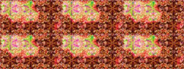 Raster illüstrasyonu. Kusursuz damaske klasik altın desen. Kahverengi ve kırmızı renklerde altın sarısı desenler. Tekrarlayan ögelerle soyut arkaplan Raster.