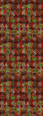 Tropik çiçekler. Kahverengi ve kırmızı renkte çiçekler. Gömlek çizimi Arkaplan Deseni.