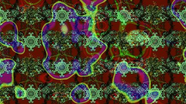 Ultraviyole kumaş deseni. Raster illüstrasyonu. Organik motif arka planı. Çizim deseni.