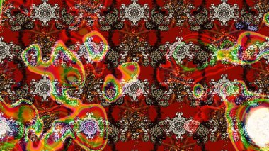 Çizim çiçek deseni duvar kağıdı, web sitesi arka planı, ambalaj kağıdı, davetiye, broşür, afiş veya web sitesi için kullanılabilir. El çizimi Raster çizimi. Parlak elementlerin.