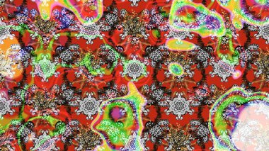 Yapraklı çiçekler ve kır ve doğal renklerde papatya çiçekleri. Raster - stok. Taslak arkaplan deseni.