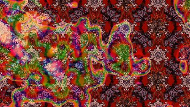 Raster illüstrasyonu. Çiçekli, yapraklı, çiçek desenli eskiz. El çizimi.