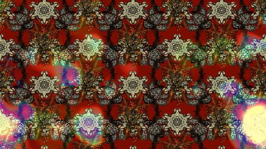 Eskiz tarzı kahverengi ve kırmızı renkler. Raster illüstrasyonu. Şirin karalamalı çiçek desenli çizim. El yapımı çiçek ve bitki koleksiyonu. Raster illüstrasyonu.