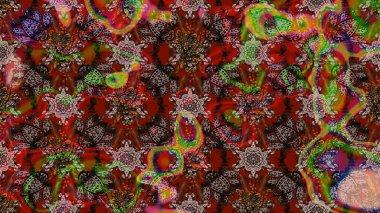 Kahverengi ve kırmızı renkte zarif çiçekli suluboya. Düz Çiçek Elementleri Tasarımı. Renkli Bahar Teması eskiz kalıbı. Raster illüstrasyonu.