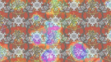 El çizimi çiçekli soyut çizim kalıbı. Raster illüstrasyonu. Gri ve nötr renkte çiçekler.