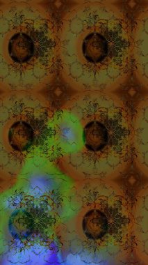 El çizimi çiçekli soyut çizim kalıbı. Renkli çiçekler. Raster illüstrasyonu.