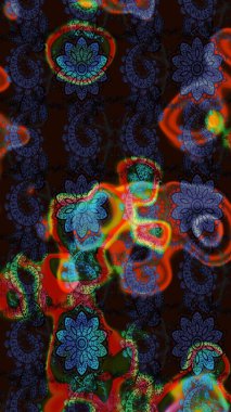 Raster düz çiçek çizim deseni. Hediye ambalaj kağıdı, tebrik kartları, posterler ve pankart tasarımı. Kahverengi ve gri renkte çiçekler.