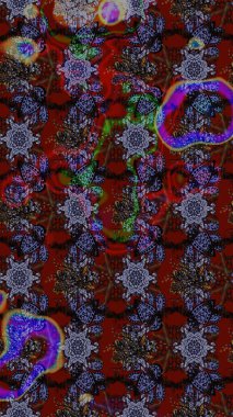 Yumuşak, bahar çiçekli arka plan. Çiçekli karalama şeklinde Raster çiçek deseni. Kahverengi ve kırmızı renkte çiçekler.