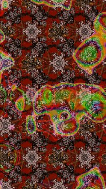 Egzotik çiçekler, kahverengi ve kırmızı renkler üzerine botanik, parlak klasik doğa. Raster illüstrasyonu. Klasik tropikal doğal elementlerin suluboya seti.