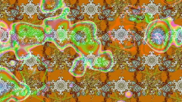 Raster - stok. Suluboya, elle çizilmiş. Vadinin çiçekleri kahverengi ve turuncu renklerde. Taslak arkaplan deseni.