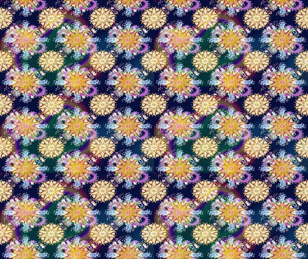 Çiçekli karalama şeklinde Raster çiçek deseni. Yumuşak, mavi renkte bahar çiçekleri. Raster illüstrasyonu.