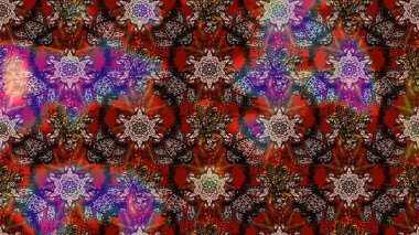 Kahverengi ve kırmızı renkte manzaralı çiçek deseni. Çiçek kompozisyonu, el boyası, hassas şablon. Sevgililer günü ve tebrik kartı konsepti için şık bir davetiye. Üst görünüm, yumuşak biçim.