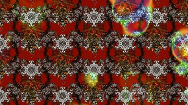 Flowers pattern. Flat Flower Elements Design. Colour Spring Theme sketch pattern Background. Sketch Chichi fabric pattern. Raster illustration.