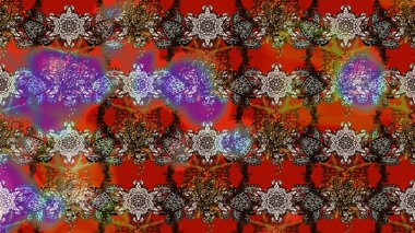 Kahverengi ve kırmızı renkte çiçekler. Renkli Yaz Temalı eskiz kalıbı. Düz Çiçek Elementleri Tasarımı. Sevimli çiçek raster deseni.