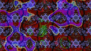 Çiçekli karalama şeklinde Raster çiçek deseni. Yumuşak, bahar çiçekli arka plan. Mor ve kahverengi renkte çiçekler.