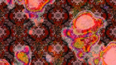 Eskiz klasiği. Raster Şirin kumaş deseni. Renkli Bahar Teması eskiz kalıbı. Düz Çiçek Elementleri Tasarımı.