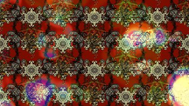 Kahverengi ve kırmızı renklerde bahar çiçekleri. Yaprak ve çiçeklerin suluboya resmi, kahverengi ve kırmızı renklerin çizim şekli. Raster illüstrasyonu.