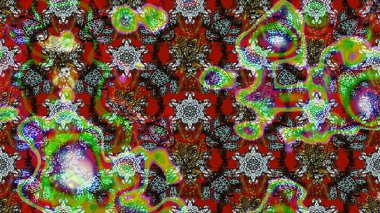 Şirin çiçekler. Çizgi çizimi kalıbı. Raster Moda kumaş deseni.