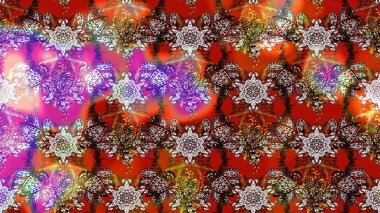 Düz Çiçek Elementleri Tasarımı. Raster illüstrasyonundaki çiçek desenli çizim. Renkli Bahar Teması eskiz kalıbı. Süslü kumaş deseni.