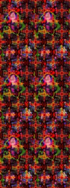 Raster illüstrasyonundaki çiçek desenli çizim. Kahverengi ve siyah renklerde. Güzel kumaş deseni. Raster illüstrasyonu.