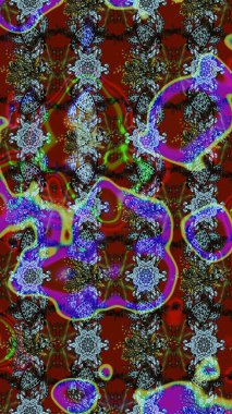 Kırmızı ve kahverengi renkte çiçekler. Hediye ambalaj kağıdı, tebrik kartları, posterler ve pankart tasarımı. Raster düz çiçek çizim deseni.