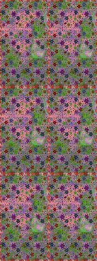 Parmak izi, kumaş, duvar kâğıdı, tekstil için raster dokusu. İşlemeli çiçekli, dikişsiz desen. Renkli grunge, koyu yeşil ve nötr çiçeklerle soyut arkaplanı zenginleştirir.