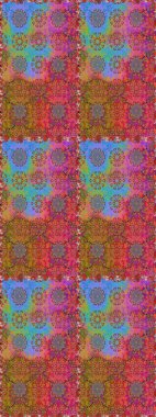 Suluboya, elle çizilmiş. Kusursuz bir arka plan modeli. Raster - stok. Vadinin çiçekleri kahverengi ve pembe renklerde.