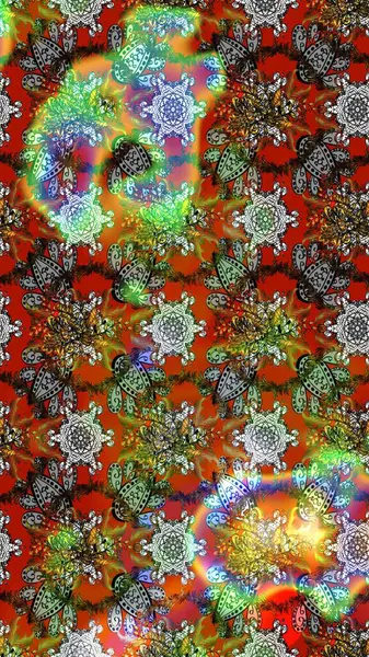 Kahverengi ve gri renkli çiçekler. Raster illüstrasyonunda çiçek deseni çizimi.