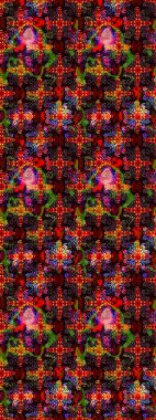 Raster illüstrasyonundaki çiçek desenli çizim. Kahverengi ve siyah renklerde. Güzel kumaş deseni. Raster illüstrasyonu.